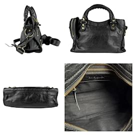 Balenciaga-Balenciaga Giant City Leather Handbag-Black