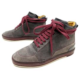 Berluti-BERLUTI SHOES BASKETS 0165 7.5 41.5 IN GREY SUEDE HIGH SNEAKERS SHOES-Grey