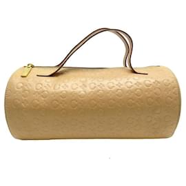 Céline-VINTAGE CELINE ROUND BUTTERFLY HANDBAG MONOGRAM MACADAM TRIOMPHE-Beige