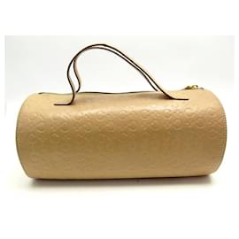 Céline-VINTAGE CELINE ROUND BUTTERFLY HANDBAG MONOGRAM MACADAM TRIOMPHE-Beige