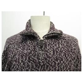 Hermès-PULL HERMES GILET TRUCKER COLLAR MOULINE H427320HAFYLA SIZE L 54 SWEAT-Grey