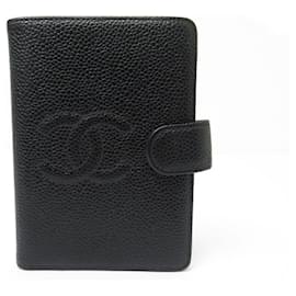 Chanel-NEW CHANEL CC LOGO CAVIAR LEATHER AGENDA COVER BLACK + PEN DIARY COVER-Black