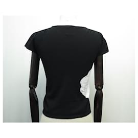 Chanel-HIGH CHANEL TOP CAMELIA P23128V01544 M 40 BLACK AND WHITE CAMELLIA T-SHIRT-Other