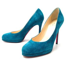 Christian Louboutin-CHRISTIAN LOUBOUTIN SHOES SIMPLE PUMP 100 3100027 38.5 SUEDE-Blue