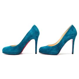 Christian Louboutin-CHRISTIAN LOUBOUTIN SHOES SIMPLE PUMP 100 3100027 38.5 SUEDE-Blue