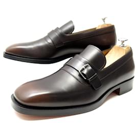 Hermès-NINE HERMES HUBERT BROWN ACACIA LOAFERS 43 NEW SHOES LOAFERS-Brown