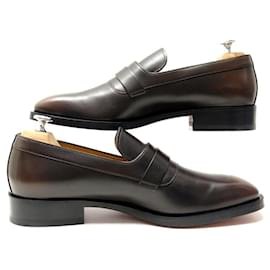 Hermès-NINE HERMES HUBERT BROWN ACACIA LOAFERS 43 NEW SHOES LOAFERS-Brown