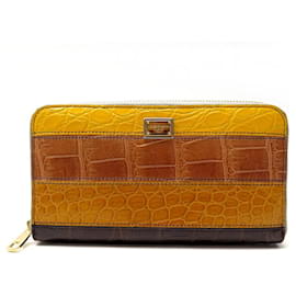 Dolce & Gabbana-NEW DOLCE & GABBANA ZIP AROUND WALLET BI0473B265Q1 CROCODILE WALLET-Multiple colors