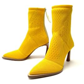 Fendi-NINE FENDI SHOES ANKLE BOOTS TRONCHETTO 8T6983-A8T7 38 YELLOW ANKLE BOOTS-Yellow