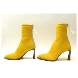 Fendi-NINE FENDI SHOES ANKLE BOOTS TRONCHETTO 8T6983-A8T7 38 YELLOW ANKLE BOOTS-Yellow