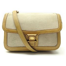 Hermès VINTAGE HERMES DOLLY SHOULDER BAG LEATHER CANVAS 1988 CANVAS PURSE HANDBAG Other