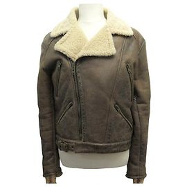 NUOVA GIACCA BOMBER BELSTAFF L 52 CAPPOTTO IN PELLE DI PECORA Marrone