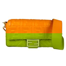 Fendi-Fendi Orange Leather Shoulder Bag-Orange