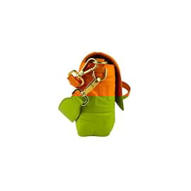 Fendi-Fendi Orange Leather Shoulder Bag-Orange