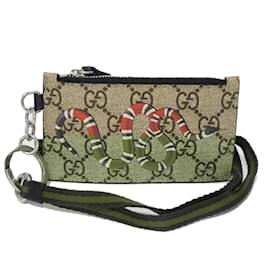 Gucci-Gucci Coin Case with King Snake Design-Beige
