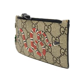 Gucci-Gucci Coin Case with King Snake Design-Beige
