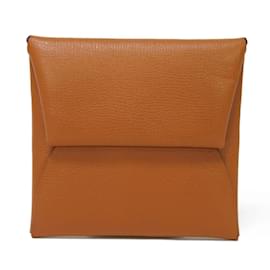 Hermès-Porte-monnaie Hermes Bastia en marron toffee-Marron,Autre