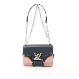 Louis Vuitton-Louis Vuitton Epi Leather Twist MM Shoulder Bag-Pink,Navy blue