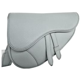 Christian Dior-Christian Dior Light Gray Saddle Bag-Grey