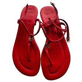 Tory Burch Red Leather Sandals Red