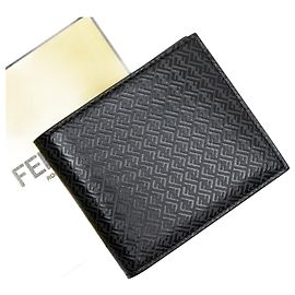 Fendi Black Leather Wallet Black