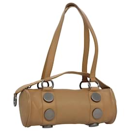 Chanel-CHANEL Hand Bag Leather Beige CC Auth bs20906-Beige