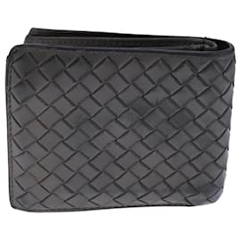 Autre Marque-BOTTEGA VENETA INTRECCIATO Wallet Leather Gray Auth 105909-Brown
