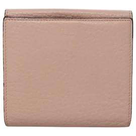 Fendi-FENDI Peek A Boo Wallet Leather Pink Auth 105912-Pink