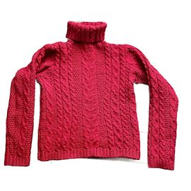Autre Marque Pull en laine torsadé Paul James Rouge Rouge