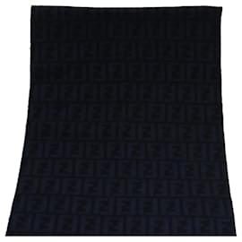 Fendi-FENDI Zucca Canvas Scarf Wool Beige Auth am7263-Beige