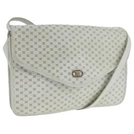 Céline-CELINE Macadam Canvas Shoulder Bag White Auth 104252-White