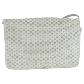 Céline-CELINE Macadam Canvas Shoulder Bag White Auth 104252-White