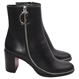 Christian Louboutin-CL Zip leather ankle boots-Black