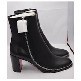 Christian Louboutin-CL Zip leather ankle boots-Black