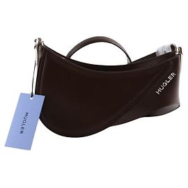 Thierry Mugler Bolsa de ombro de couro Marrom