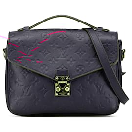 Louis Vuitton-Blue Louis Vuitton Monogram Empreinte Pochette Metis Satchel-Blue