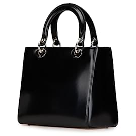 Dior-Black Dior Medium Patent Lady Dior Satchel-Black
