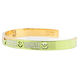 Fendi-Gold Fendi Gold Plated F is Fendi Cuff Bracelet-Golden