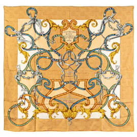 Hermès-HERMES Scarves T.  Silk-Yellow