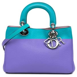 Dior-Blue Dior Small Calfskin Diorissimo Satchel-Blue