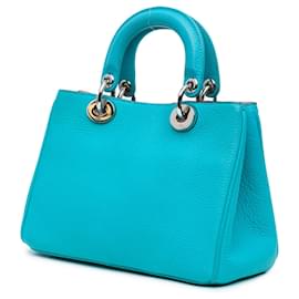Dior-Blue Dior Small Calfskin Diorissimo Satchel-Blue