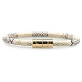 Louis Vuitton-White Louis Vuitton Damier Azur Keep it Bracelet-White