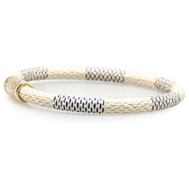 Louis Vuitton-White Louis Vuitton Damier Azur Keep it Bracelet-White
