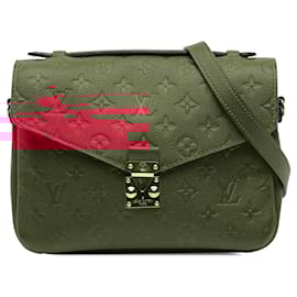 Louis Vuitton-Red Louis Vuitton Monogram Empreinte Pochette Metis Satchel-Red