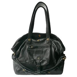 JEROME DREYFUSS Billy Bag Black Lambskin Excellent Condition M Black