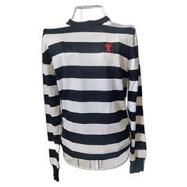 Pull marinière AMI Paris Noir Blanc