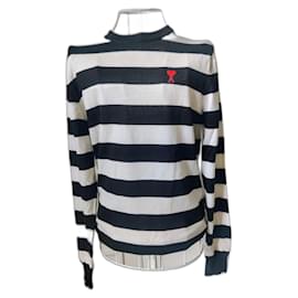 AMI Paris Matrosenpullover Schwarz Weiß