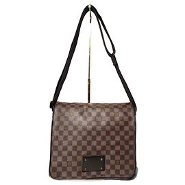 Bolsa crossbody/messenger Brooklyn MM Damier Ebene Louis Vuitton marrom Marrom