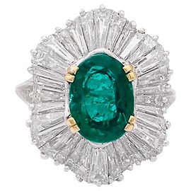 inconnue "Skirt" ring in platinum, yellow gold, diamonds, emerald. Other