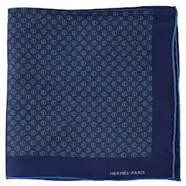 Hermès-Silk pocket square-Blue